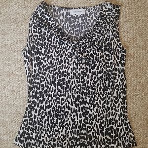 Women's leopard print sleeveless blouse